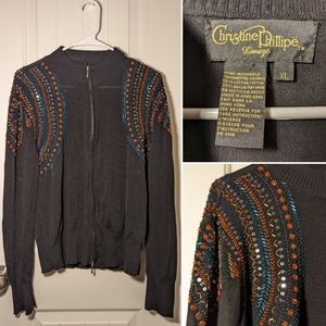 Vintage Christine Phillipe Beaded Sweater